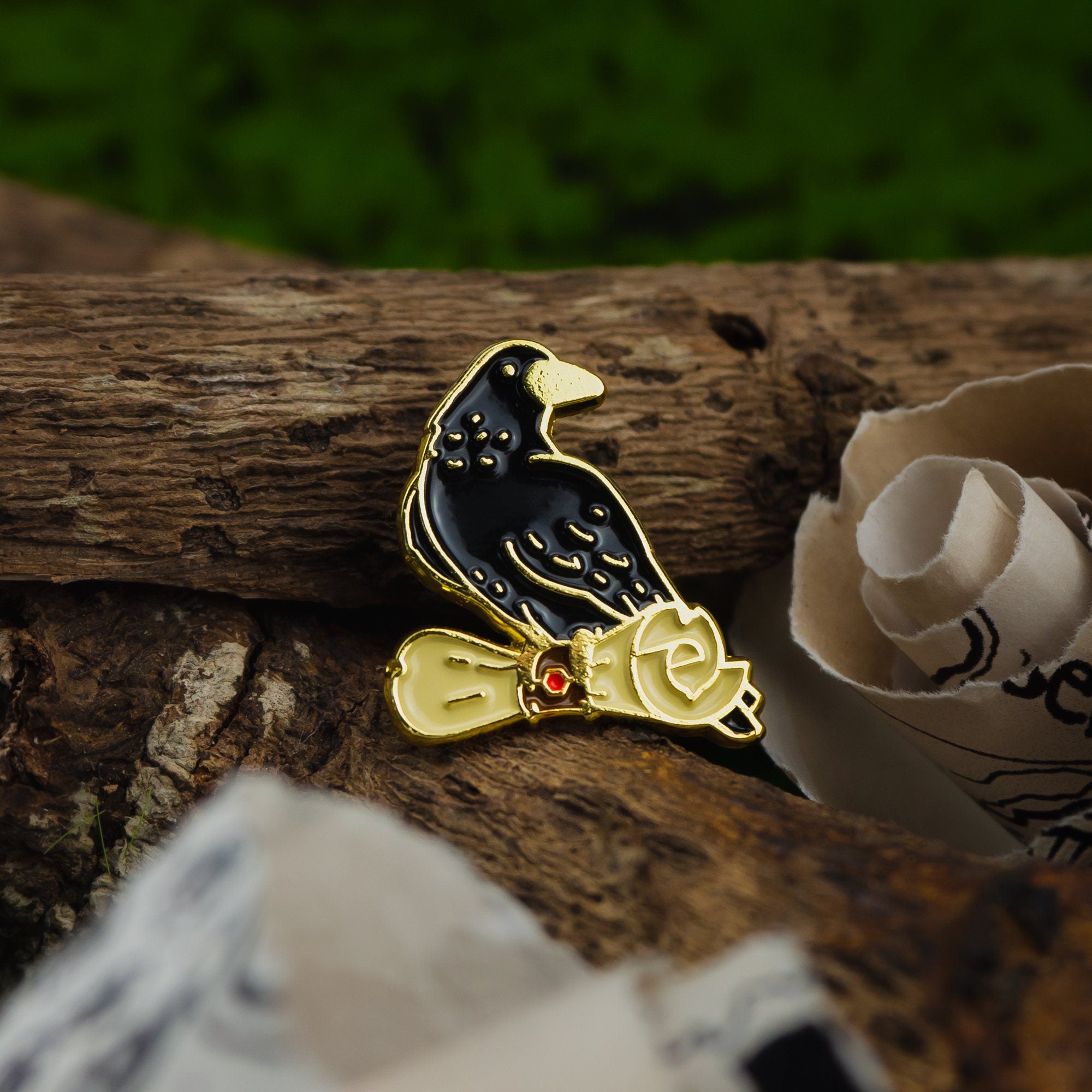 Messenger Crow Enamel Pin