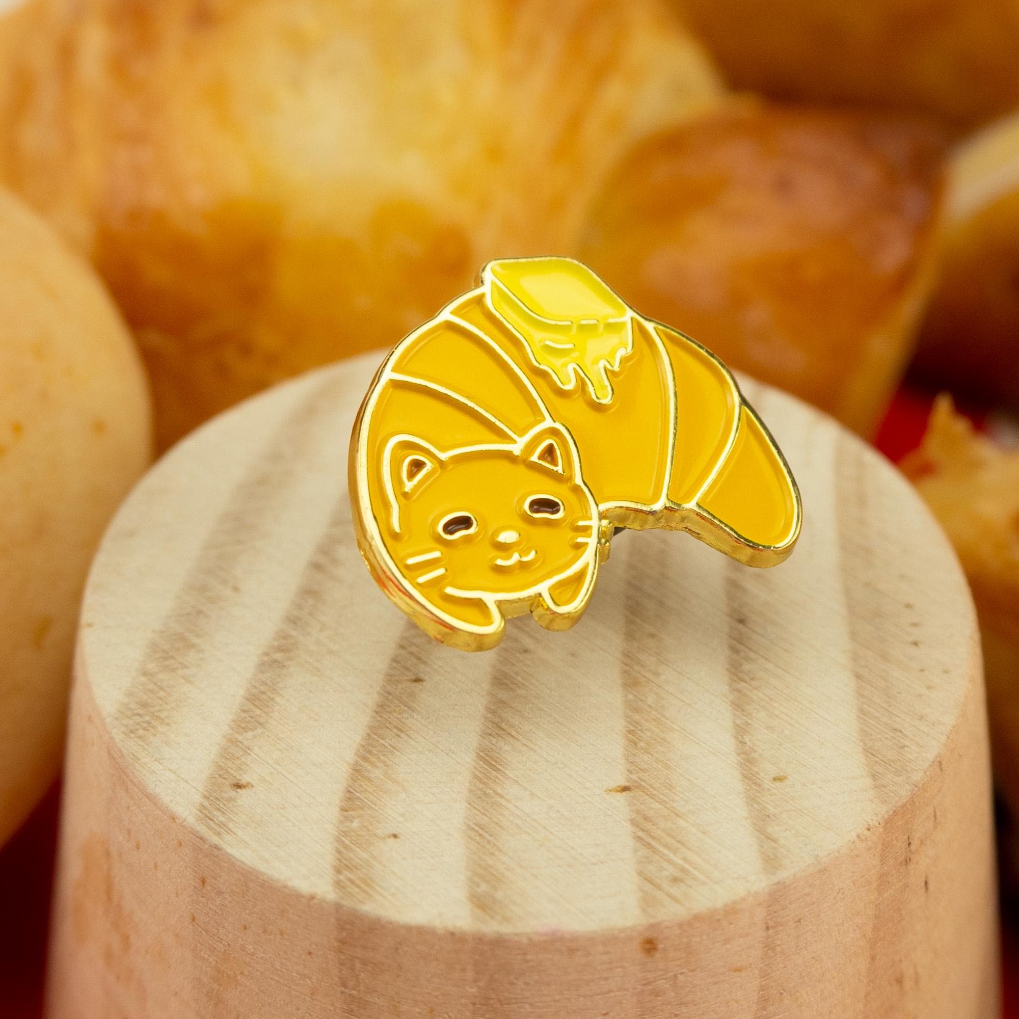 Cat Croissant Enamel Pin